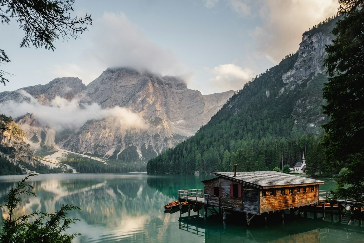 Quiet natural waters and shoreline landscape